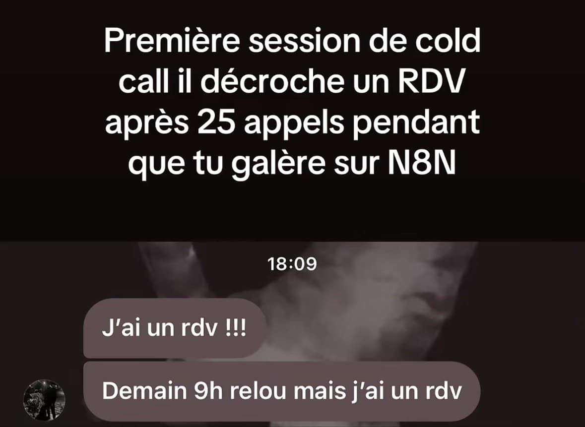 Élève qui décroche son premier RDV en session de cold call