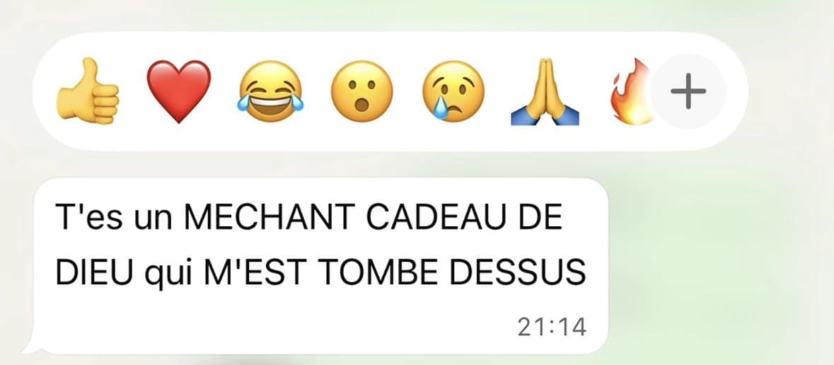 Message WhatsApp d'un client satisfait
